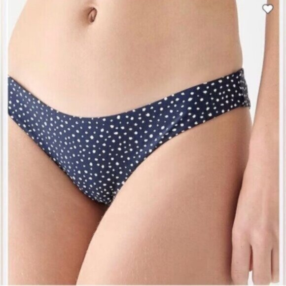 NWT J. Crew Blue Polka Dot Plus Swim Hipster Bikini Bottom Size 3X - Picture 1 of 8